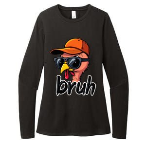 Turkey Face Thanksgiving Bruh Man Turkey Womens CVC Long Sleeve Shirt