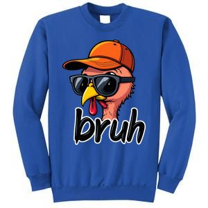 Turkey Face Thanksgiving Bruh Man Turkey Sweatshirt