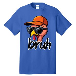 Turkey Face Thanksgiving Bruh Man Turkey Tall T-Shirt