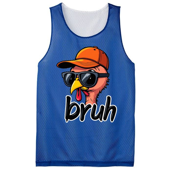 Turkey Face Thanksgiving Bruh Man Turkey Mesh Reversible Basketball Jersey Tank