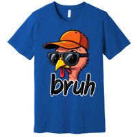 Turkey Face Thanksgiving Bruh Man Turkey Premium T-Shirt