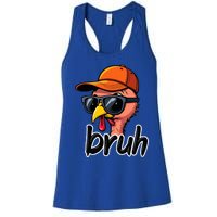 Turkey Face Thanksgiving Bruh Man Turkey Women's Racerback Tank