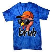 Turkey Face Thanksgiving Bruh Man Turkey Tie-Dye T-Shirt