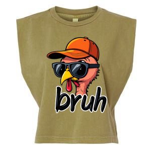 Turkey Face Thanksgiving Bruh Man Turkey Garment-Dyed Women's Muscle Tee