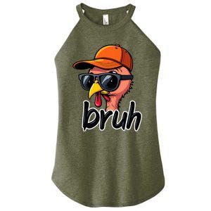 Turkey Face Thanksgiving Bruh Man Turkey Women's Perfect Tri Rocker Tank