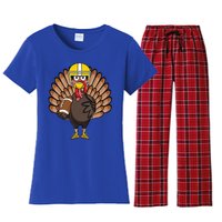 Turkey Football Thanksgiving Turkey Bowl Gift Women's Flannel Pajama Set