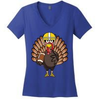 Turkey Football Thanksgiving Turkey Bowl Gift Women's V-Neck T-Shirt