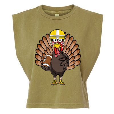 Turkey Football Thanksgiving Turkey Bowl Gift Garment-Dyed Women's Muscle Tee