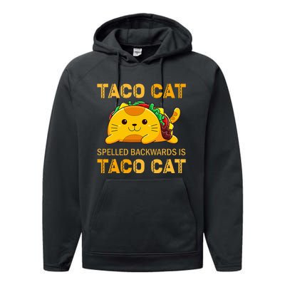 Tacocat For Taco Cat Cinco De Mayo Tacocat Tacos Performance Fleece Hoodie