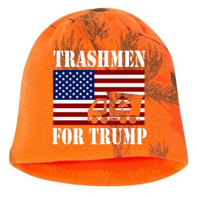 Trashmen For Trump 2024 Funny Election Garbageman Supporters Kati - Camo Knit Beanie