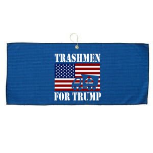 Trashmen For Trump 2024 Funny Election Garbageman Supporters Large Microfiber Waffle Golf Towel