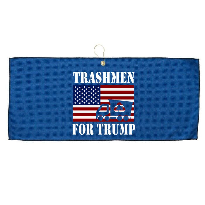 Trashmen For Trump 2024 Funny Election Garbageman Supporters Large Microfiber Waffle Golf Towel