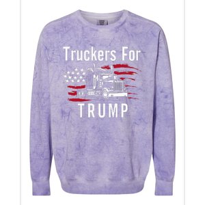 Truckers for Trump 2024 Long Sleeve Colorblast Crewneck Sweatshirt