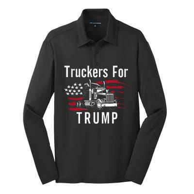 Truckers for Trump 2024 Long Sleeve Silk Touch Performance Long Sleeve Polo