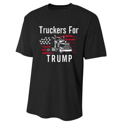 Truckers for Trump 2024 Long Sleeve Performance Sprint T-Shirt