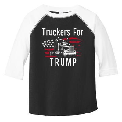 Truckers for Trump 2024 Long Sleeve Toddler Fine Jersey T-Shirt