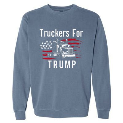 Truckers for Trump 2024 Long Sleeve Garment-Dyed Sweatshirt