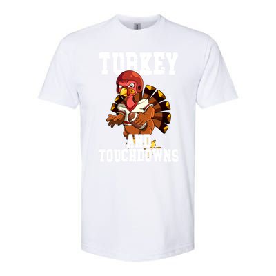 Thanksgiving Football Turkey And Touchdowns Cute Gift Softstyle® CVC T-Shirt