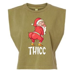 Thicc Funny Twerking Santa Claus Christmas Garment-Dyed Women's Muscle Tee