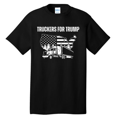 Truckers For Trump 2024 Vote Funny Trump 2024 Gift Tall T-Shirt