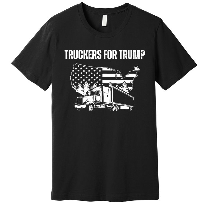 Truckers For Trump 2024 Vote Funny Trump 2024 Gift Premium T-Shirt