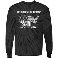 Truckers For Trump 2024 Vote Funny Trump 2024 Gift Tie-Dye Long Sleeve Shirt