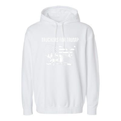 Truckers For Trump 2024 Vote Funny Trump 2024 Gift Garment-Dyed Fleece Hoodie