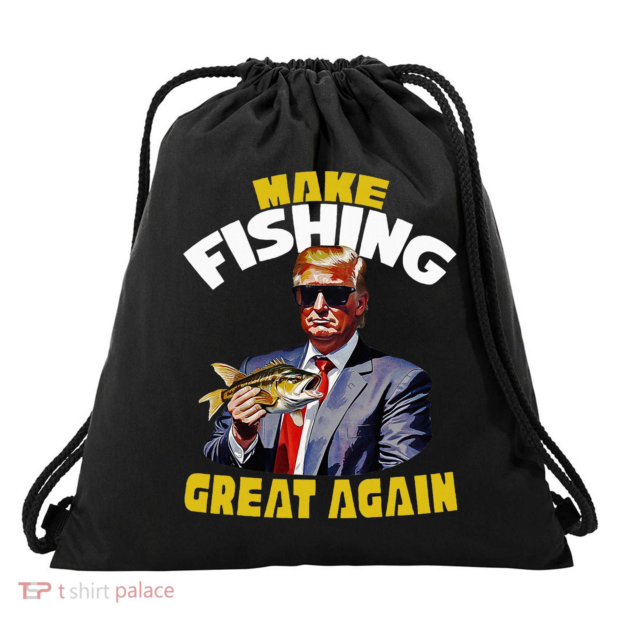 Trout Fishing Trump Fishing Fishermen For Trump Drawstring Bag