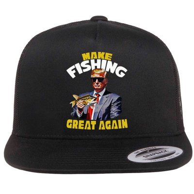 Trout Fishing Trump Fishing Fishermen For Trump Flatbill Hat