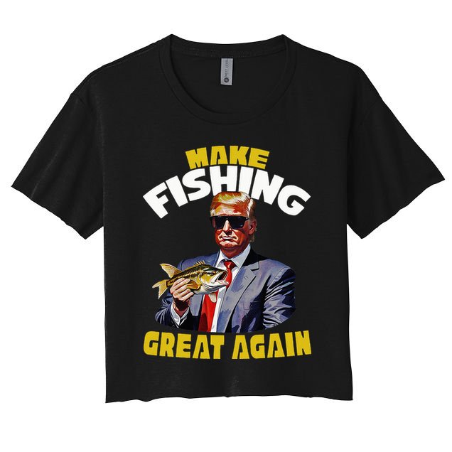 Trout Fishing Trump Fishing Fishermen For Trump Women's Crop Top Tee