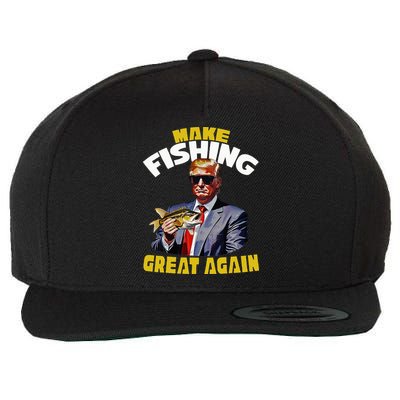 Trout Fishing Trump Fishing Fishermen For Trump Wool Snapback Cap