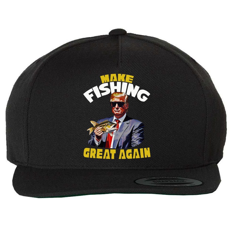 Trout Fishing Trump Fishing Fishermen For Trump Wool Snapback Cap