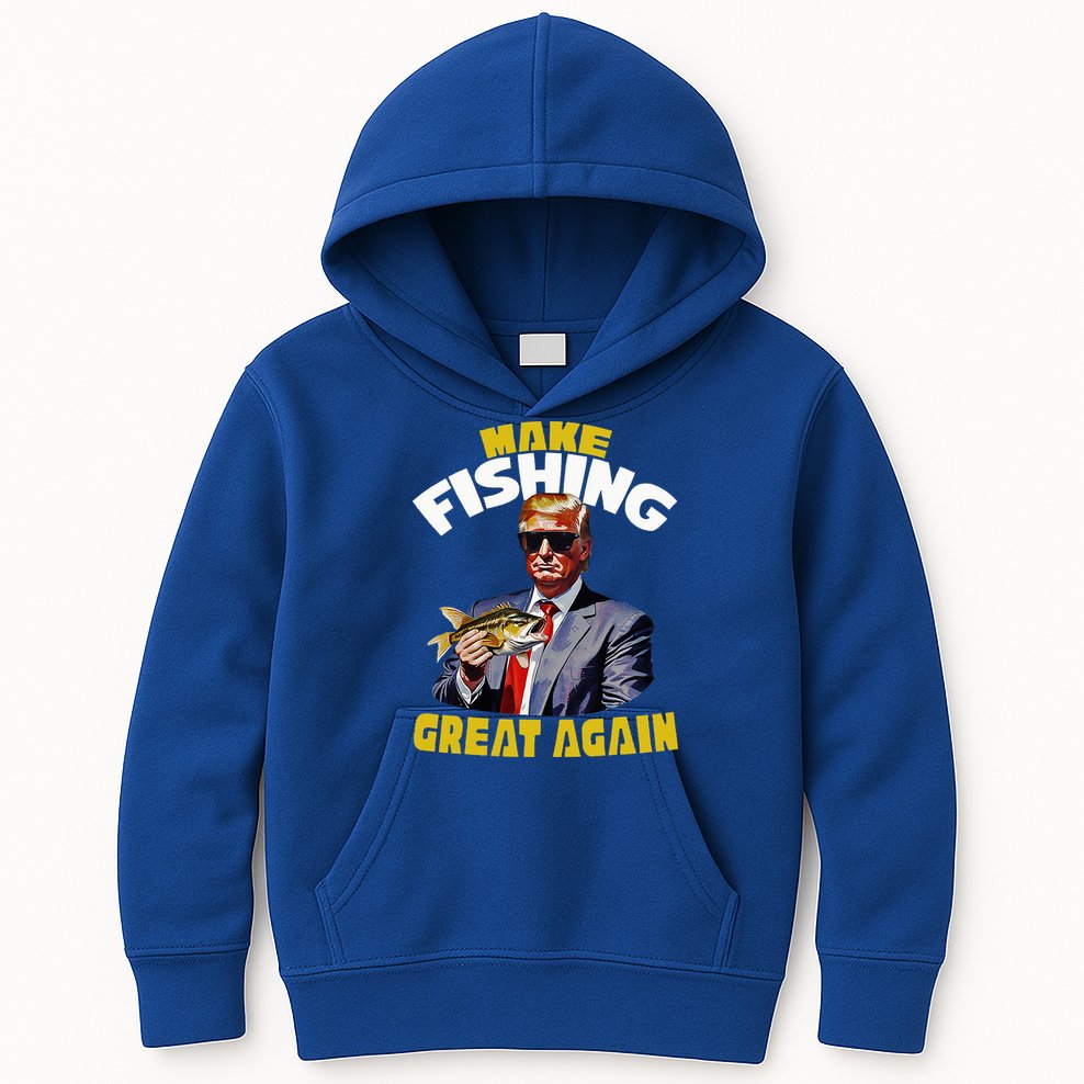 Trout Fishing Trump Fishing Fishermen For Trump Kids Hoodie