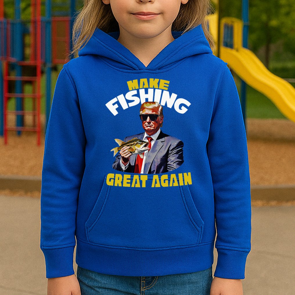 Trout Fishing Trump Fishing Fishermen For Trump Kids Hoodie