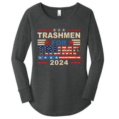 Trashmen For Trump 2024 Election Garbageman Supporters Women's Perfect Tri Tunic Long Sleeve Shirt