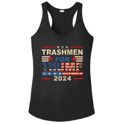 Trashmen For Trump 2024 Election Garbageman Supporters Ladies PosiCharge Competitor Racerback Tank