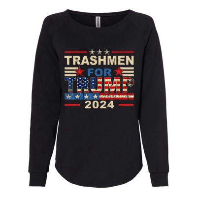 Trashmen For Trump 2024 Election Garbageman Supporters Womens California Wash Sweatshirt