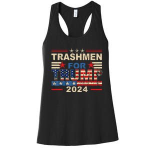 Trashmen For Trump 2024 Election Garbageman Supporters Women's Racerback Tank