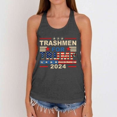 Trashmen For Trump 2024 Election Garbageman Supporters Women's Knotted Racerback Tank