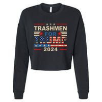 Trashmen For Trump 2024 Election Garbageman Supporters Cropped Pullover Crew