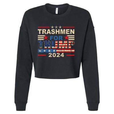 Trashmen For Trump 2024 Election Garbageman Supporters Cropped Pullover Crew