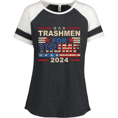 Trashmen For Trump 2024 Election Garbageman Supporters Enza Ladies Jersey Colorblock Tee