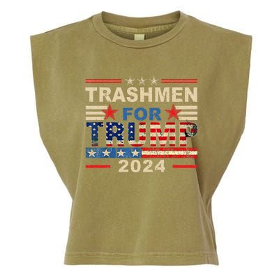 Trashmen For Trump 2024 Election Garbageman Supporters Garment-Dyed Women's Muscle Tee