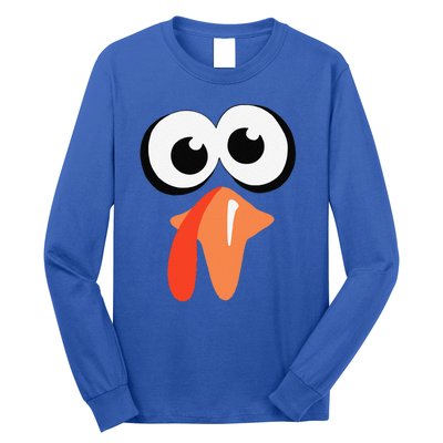 Turkey Face Thanksgiving Costume Silly Family Pilgrim Long Sleeve Shirt