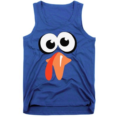 Turkey Face Thanksgiving Costume Silly Family Pilgrim Tank Top