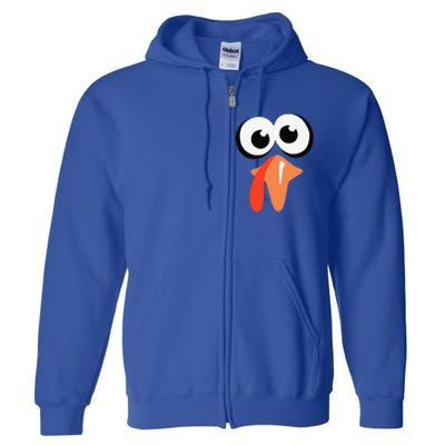 Turkey Face Thanksgiving Costume Silly Family Pilgrim Full Zip Hoodie