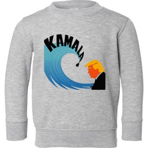 Trump Faces The Unstoppable Kamala Tsunami Toddler Sweatshirt