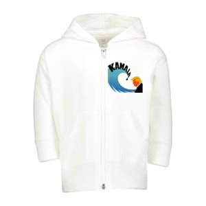 Trump Faces The Unstoppable Kamala Tsunami Toddler Zip Fleece Hoodie