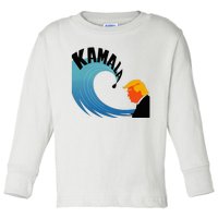 Trump Faces The Unstoppable Kamala Tsunami Toddler Long Sleeve Shirt