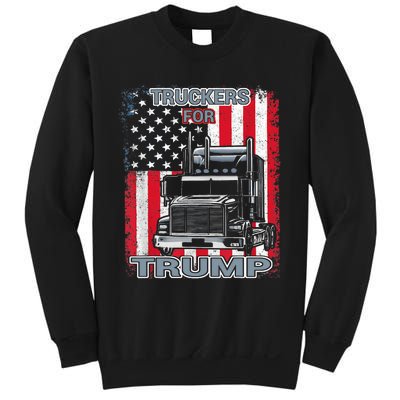 Truckers For Trump American Flag Trump 2024 Vintage Sweatshirt